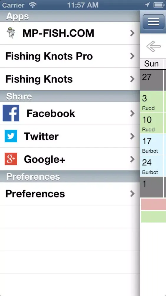 Zrzuty ekranu MP Fishing Calendar