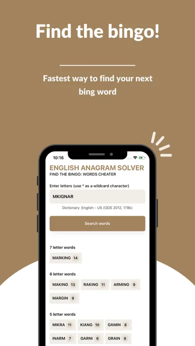 Screenshot di English Anagram Solver