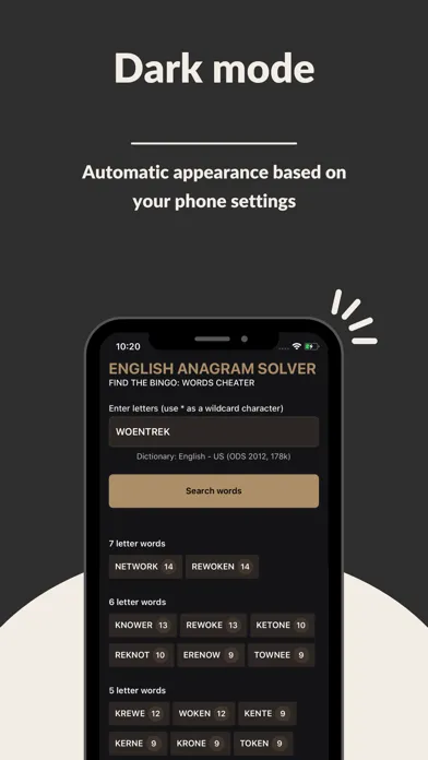 Screenshot di English Anagram Solver