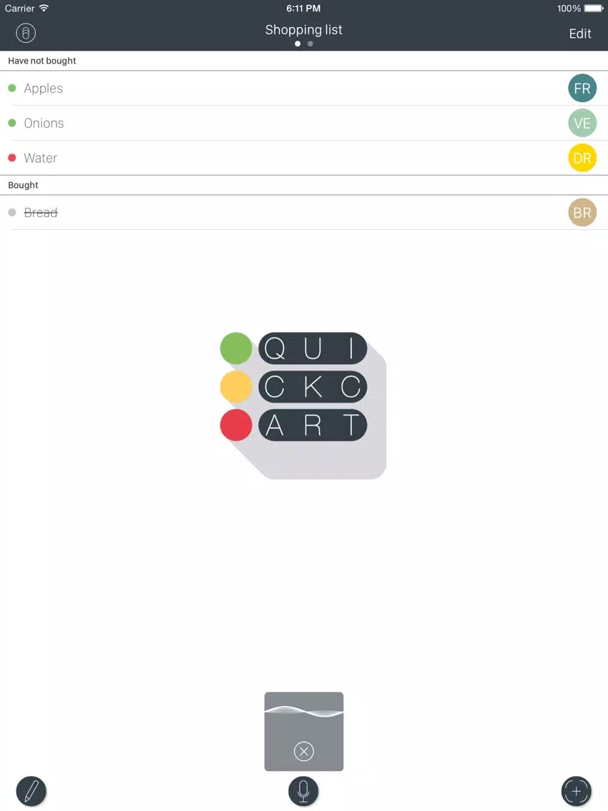 Tangkapan skrin QuickCart - Say, write or scan your shopping list iPad 