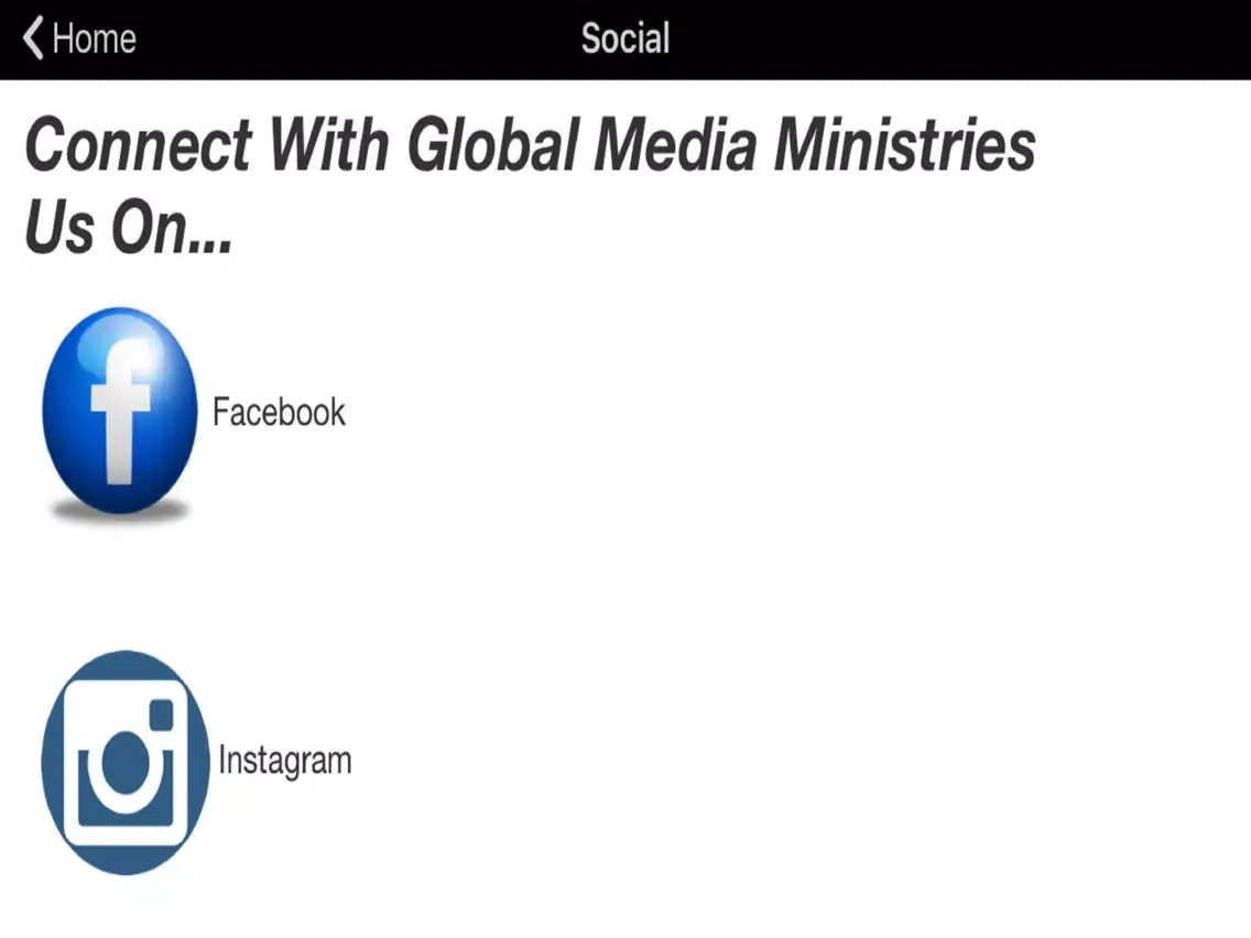 Capturas de tela do Global Media Ministries iPad 