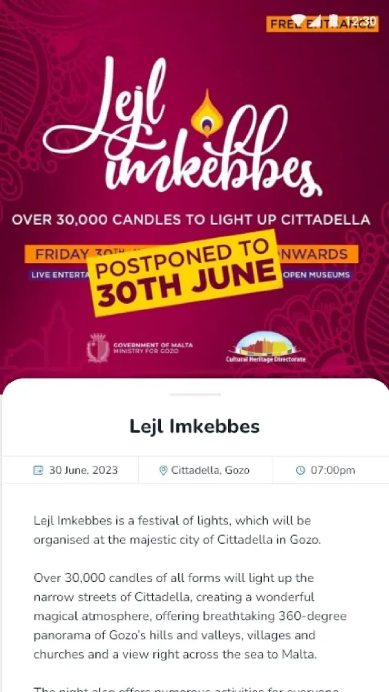Capturas de pantalla de Events in Gozo