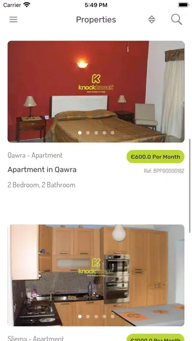 Tangkapan skrin KnockKnock Malta