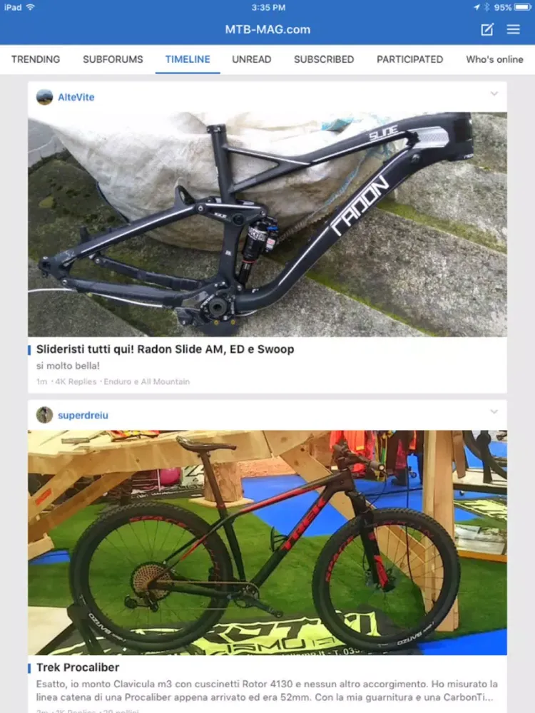 Zrzuty ekranu MTB-Forum.it iPad 