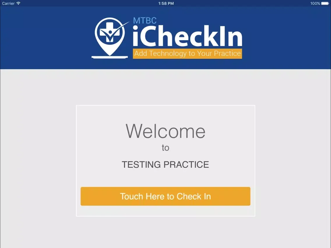 MTBC iCheckIn iPad  스크린샷