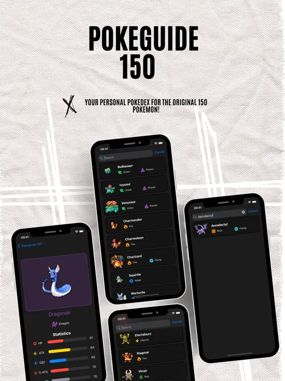 Tangkapan layar Pokeguide150 iPad 
