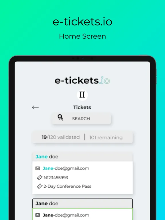 e-tickets.io scanner iPad  스크린샷
