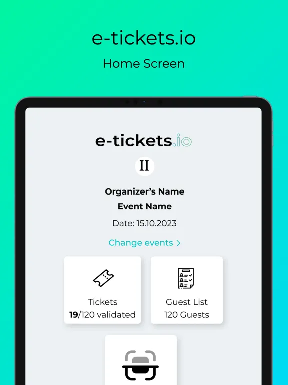 e-tickets.io scanner iPad  스크린샷