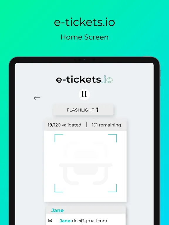e-tickets.io scanner iPad  스크린샷