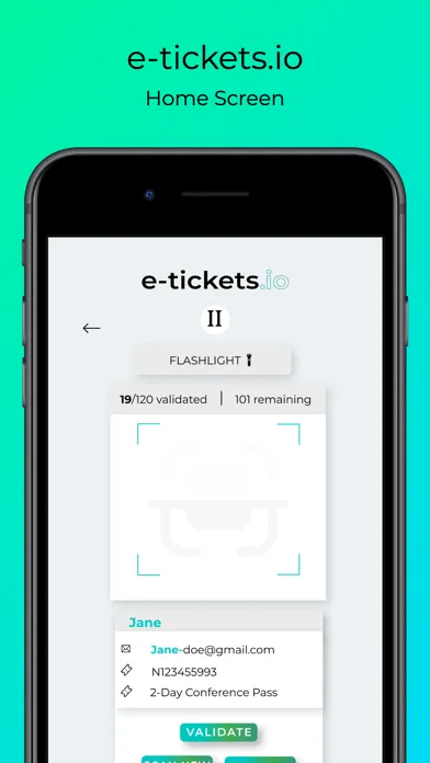 e-tickets.io scanner 스크린샷
