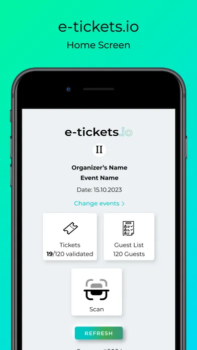 e-tickets.io scanner 스크린샷