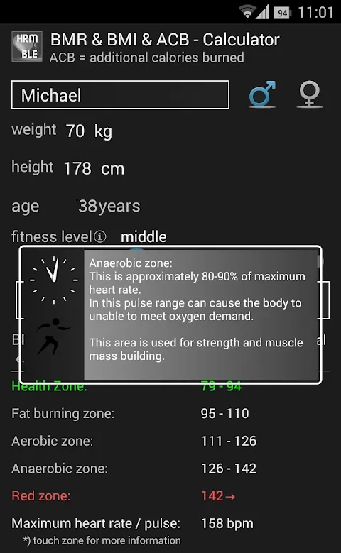 Capturas de pantalla de BLE HRM