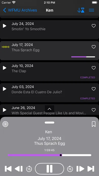 Tangkapan skrin WFMU Archive Bunker