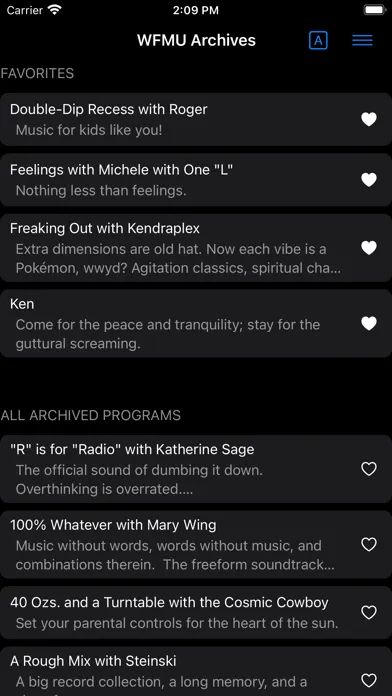 Tangkapan skrin WFMU Archive Bunker