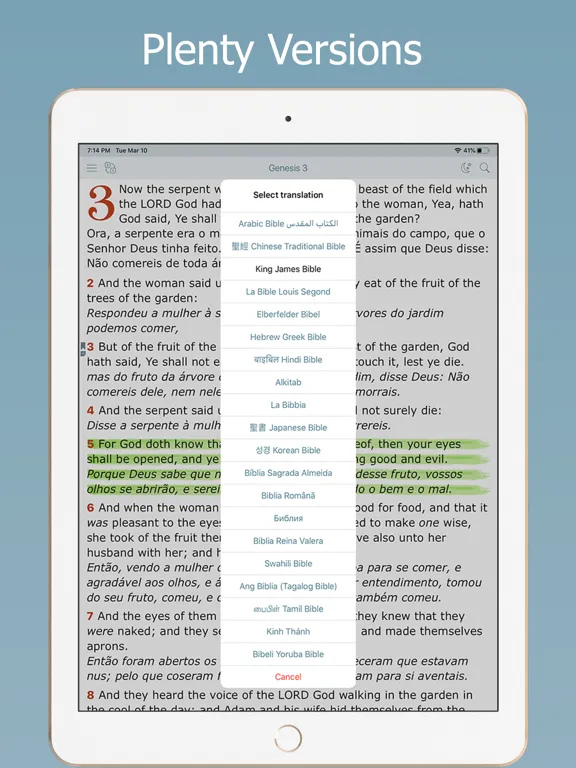Screenshot di Bilingual Bible Multi Language iPad 