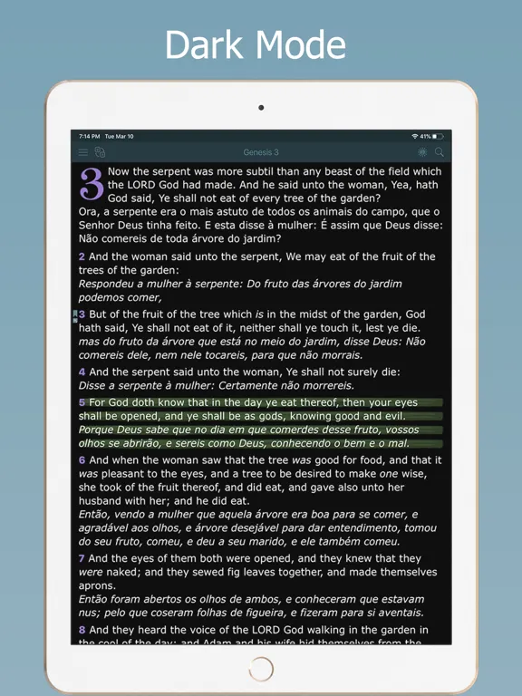 Screenshot di Bilingual Bible Multi Language iPad 