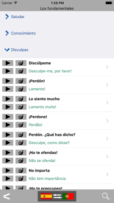 Capturas de pantalla de Spanish / Portuguese Talking Phrasebook Translator Dictionary - Multiphrasebook