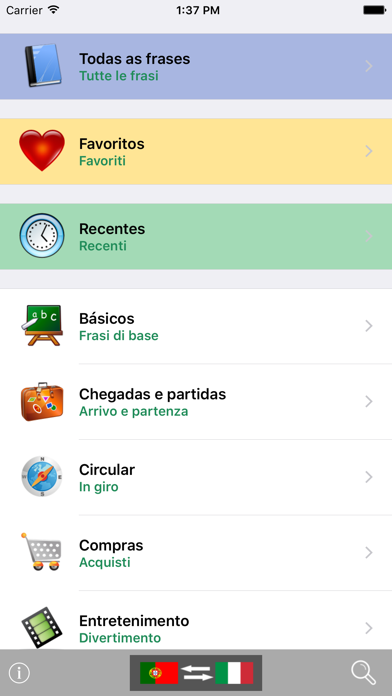 Portuguese / Italian Talking Phrasebook Translator Dictionary - Multiphrasebook 스크린샷