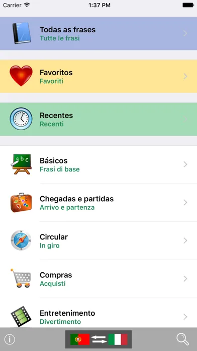 Screenshot di Portuguese / Italian Talking Phrasebook Translator Dictionary - Multiphrasebook