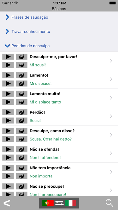 Portuguese / Italian Talking Phrasebook Translator Dictionary - Multiphrasebook 스크린샷