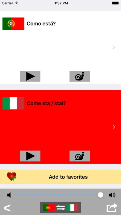 Screenshot di Portuguese / Italian Talking Phrasebook Translator Dictionary - Multiphrasebook