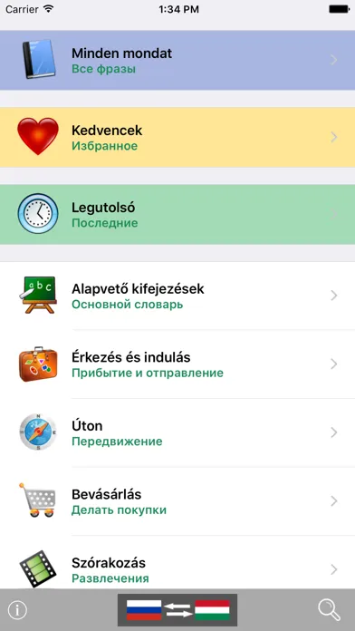 Screenshot di Magyar / Orosz kifejezéstár - Russian / Hungarian phrasebook - Multiphrasebook