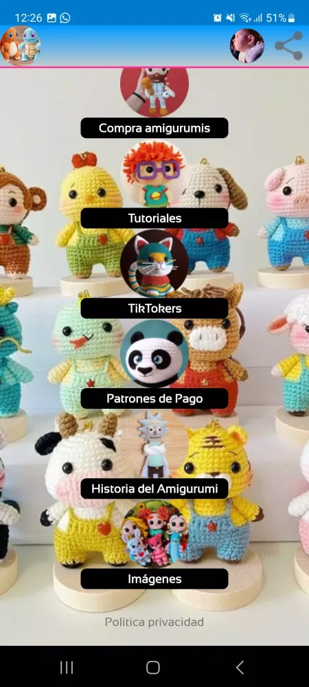 Capturas de tela do Comunidad Amigurumi