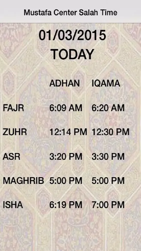 Mustafa Center Salah Time سکرین شاٹس
