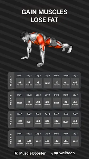 Capturas de tela do Workout Planner Muscle Booster