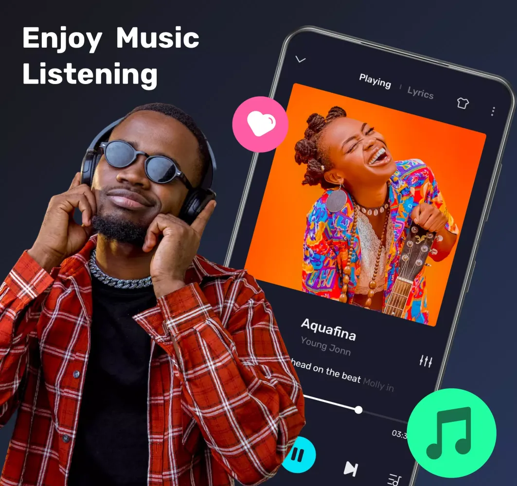 Capturas de tela do Music Player