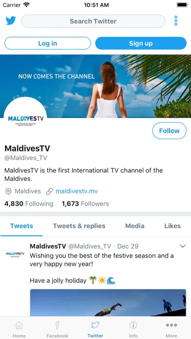 Captures d'écran de Maldives TV