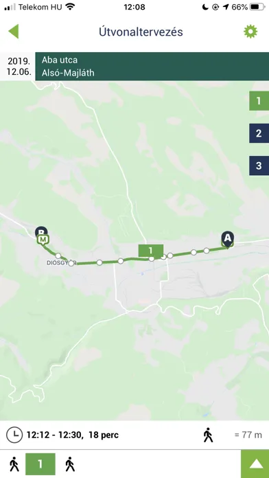 Tangkapan skrin MobilON MVK - Miskolc