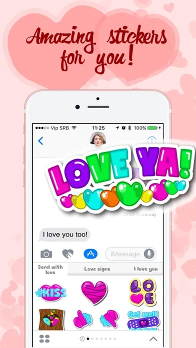 ภาพหน้าจอของ Love Stickers – Fun Text.ing for iMessage