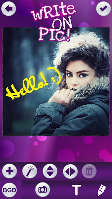 Zrzuty ekranu Write on Pics Free Photo Studio Editor – Add Text and Caption.s over your Favorite Picture.s