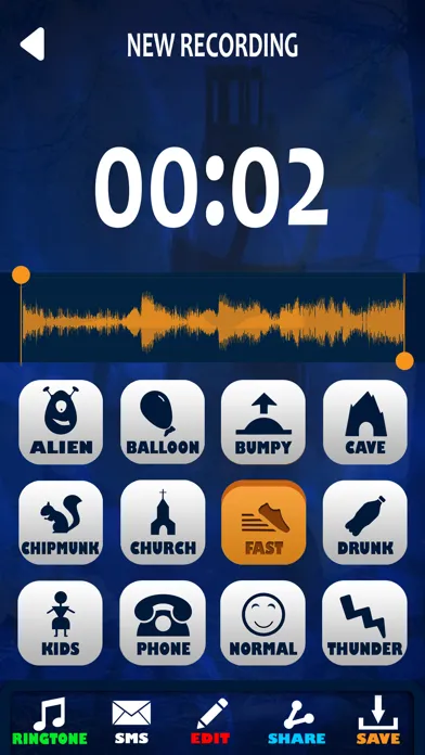 Tangkapan skrin Scary Voice Changer – Ringtones and Sound.s Editor