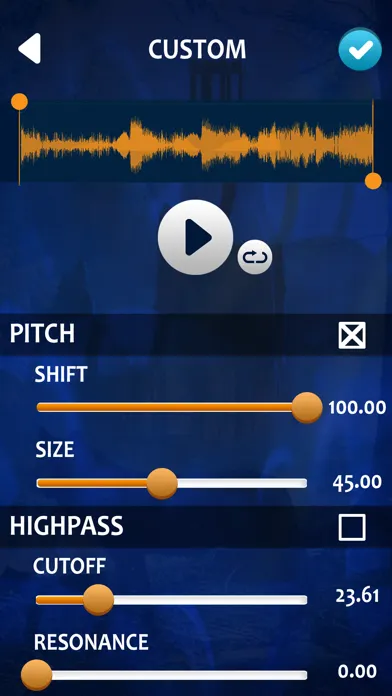 Tangkapan skrin Scary Voice Changer – Ringtones and Sound.s Editor
