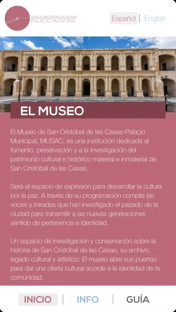 Zrzuty ekranu MUSAC Museo Guía R.A.