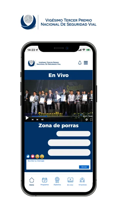 Capturas de tela do ANTP, Premio de Seguridad Vial