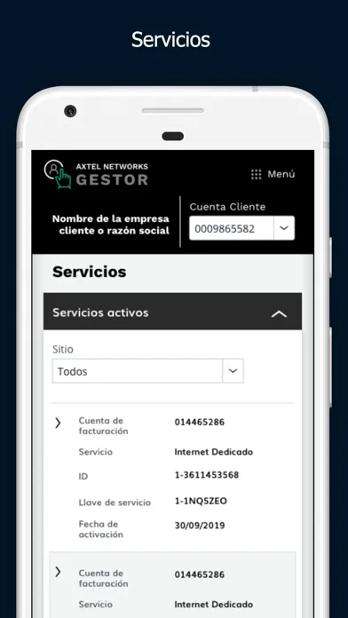 Capturas de pantalla de Axtel Networks Gestor