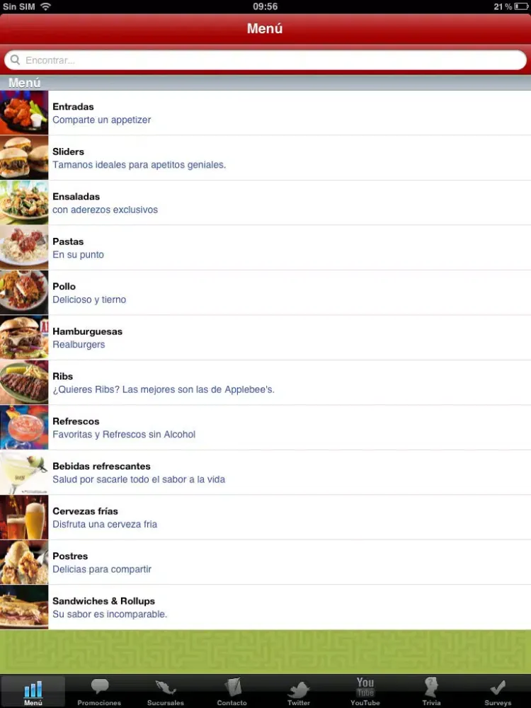 ภาพหน้าจอของ Applebee's México iPad 