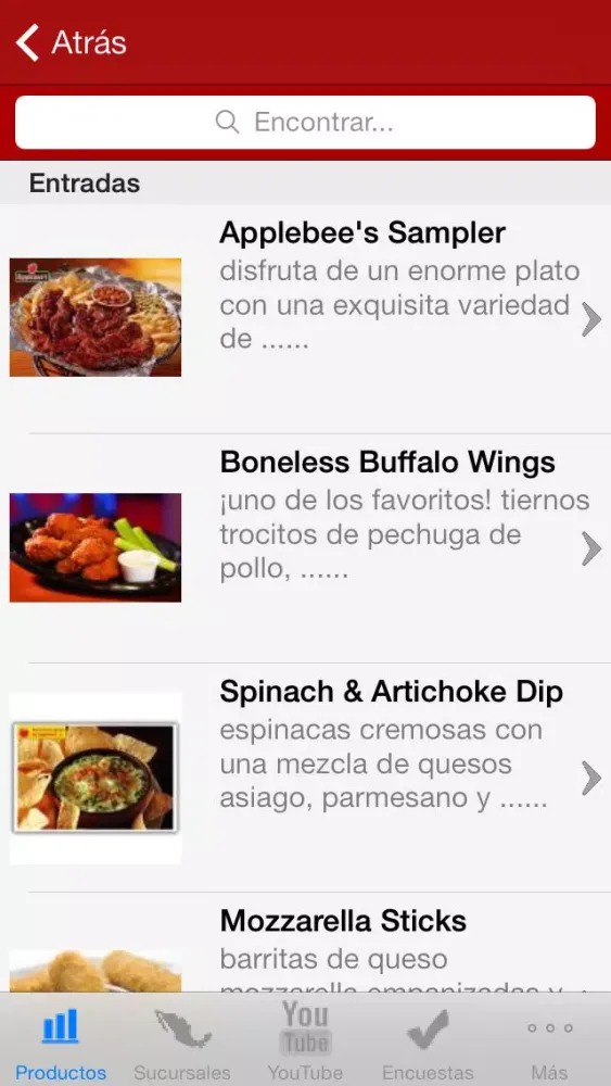 ภาพหน้าจอของ Applebee's México