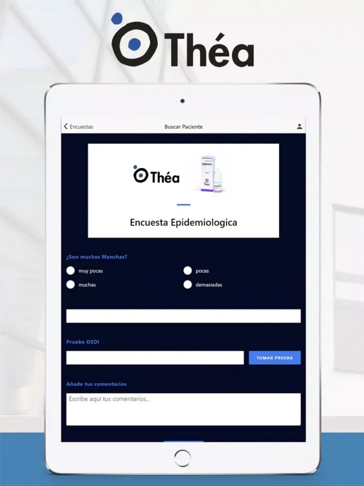 Tangkapan skrin Théa Encuestas iPad 