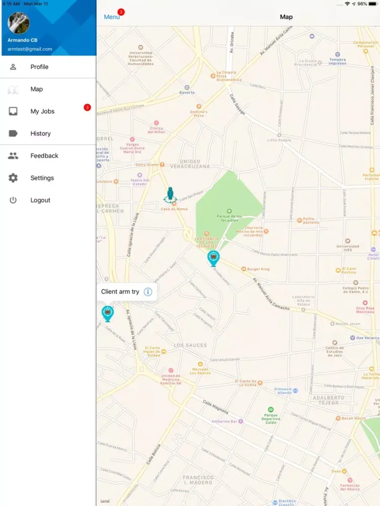 Tangkapan layar Kish Worker iPad 