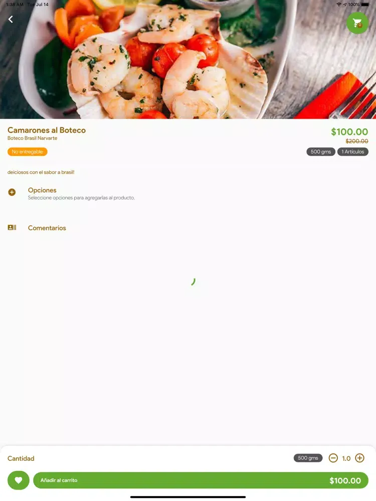 Tangkapan layar Boteco Brasil iPad 