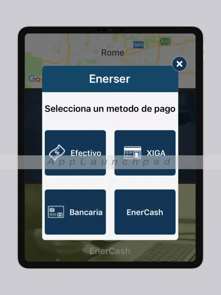 Tangkapan skrin Enerser Móvil iPad 