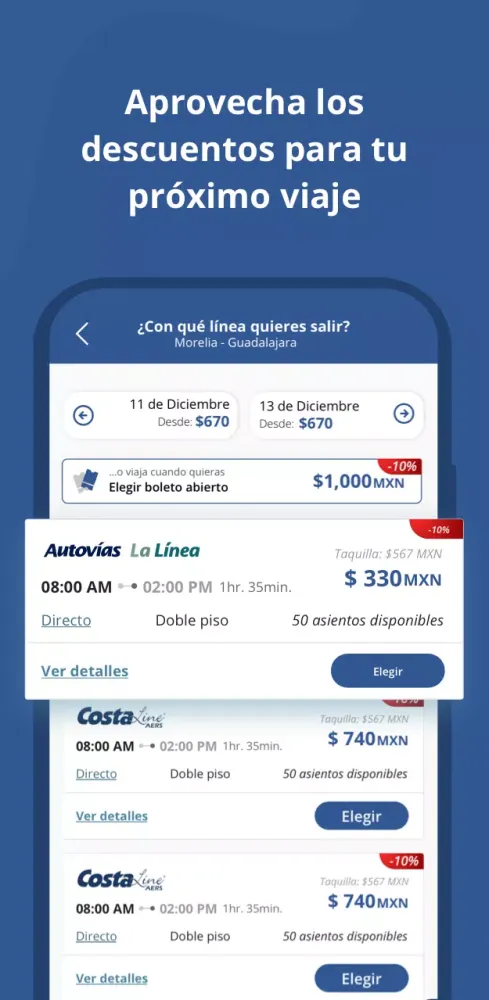 Capturas de pantalla de CostaLine - Rutas en Autobus