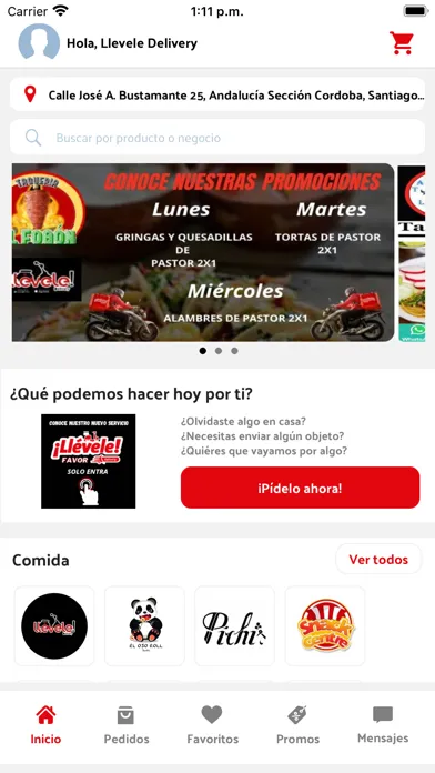 Capturas de tela do Llévele Pedidos