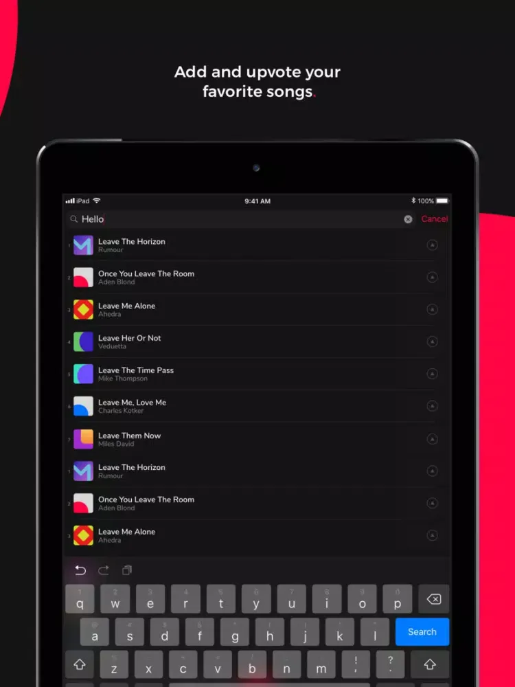 Queue - Party Playlists iPad  Screenshots