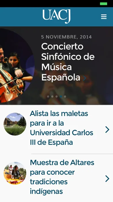 Capturas de tela do UACJ