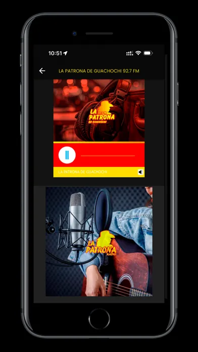 Tangkapan layar Radio La Patrona GB